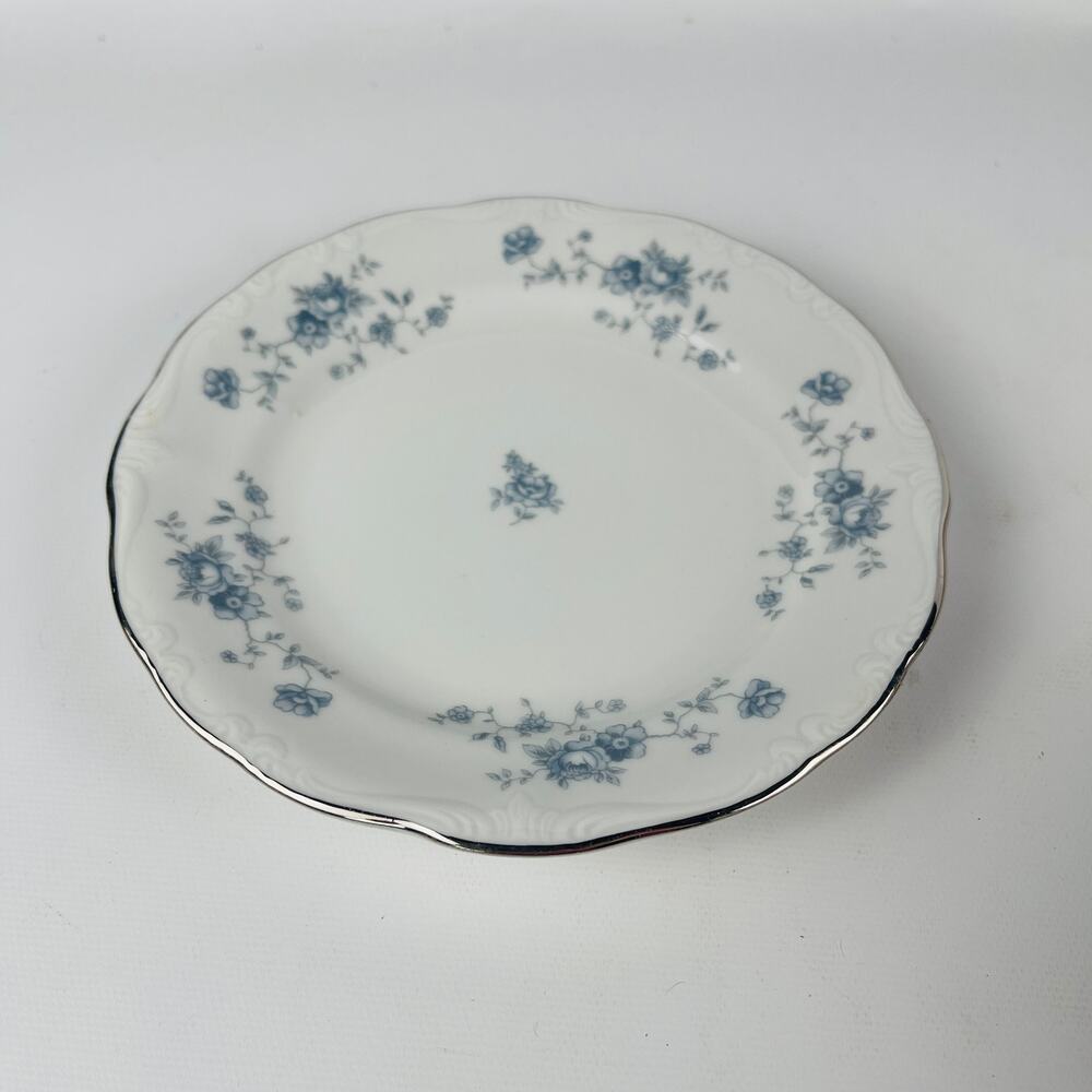 Johann Haviland 4 Bread and Butter Plates 6 1/4” Blue Garland Bavaria Germany